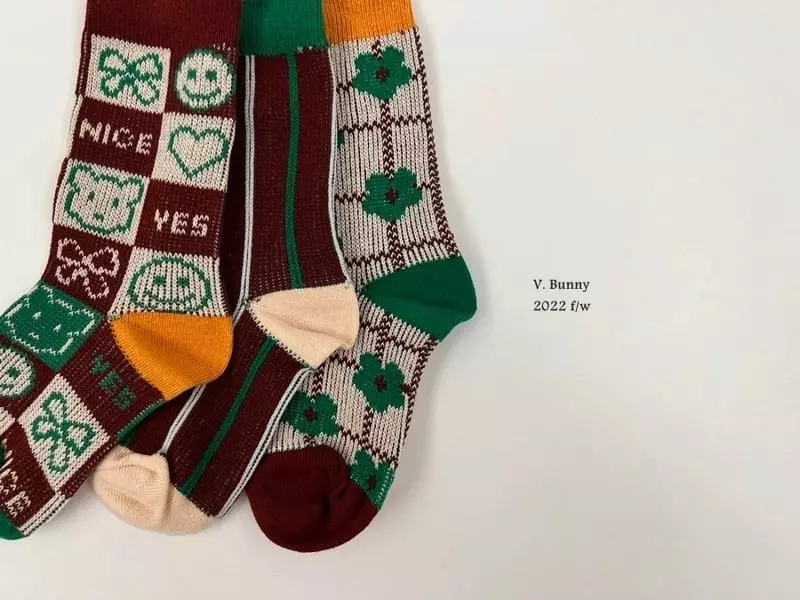 V Bunny - Korean Children Fashion - #kidzfashiontrend - Yes Socks Set - 7