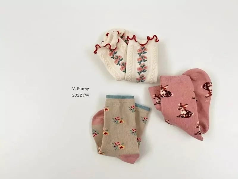 V Bunny - Korean Children Fashion - #kidzfashiontrend - Dear Socks Set - 2