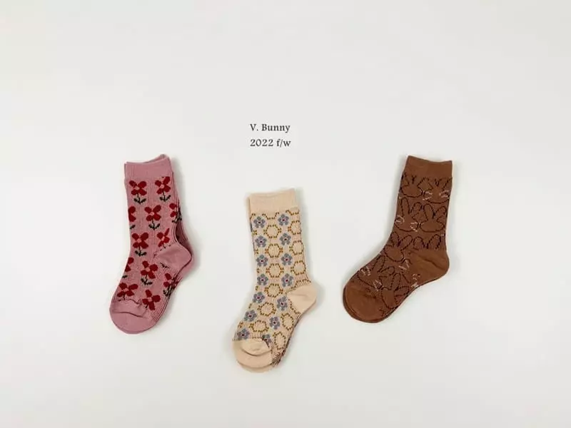 V Bunny - Korean Children Fashion - #kidzfashiontrend - V Be Socks Set