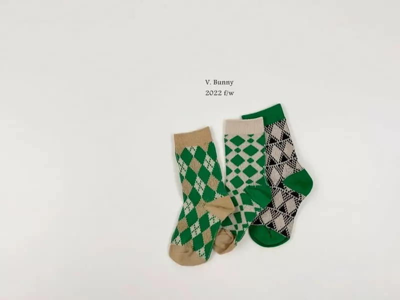 V Bunny - Korean Children Fashion - #kidzfashiontrend - Diamond Socks Set - 11