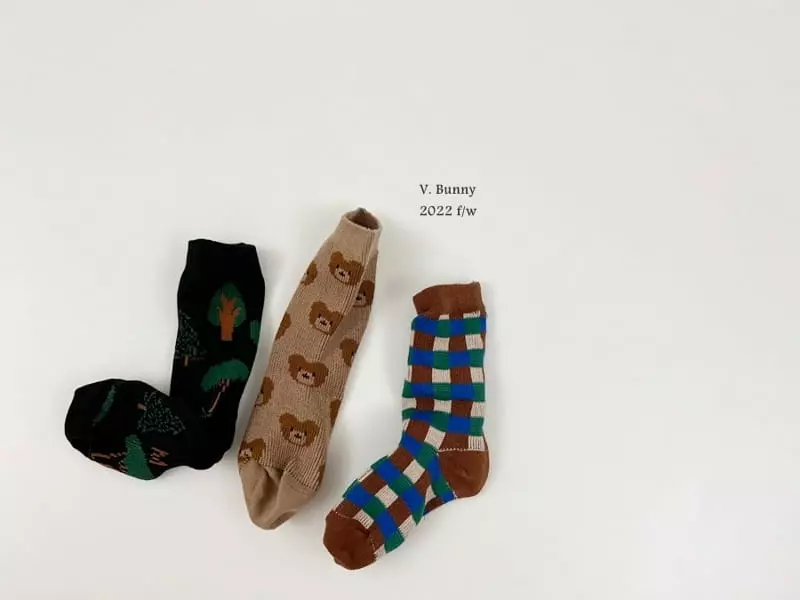 V Bunny - Korean Children Fashion - #kidzfashiontrend - Tree Socks Set - 8