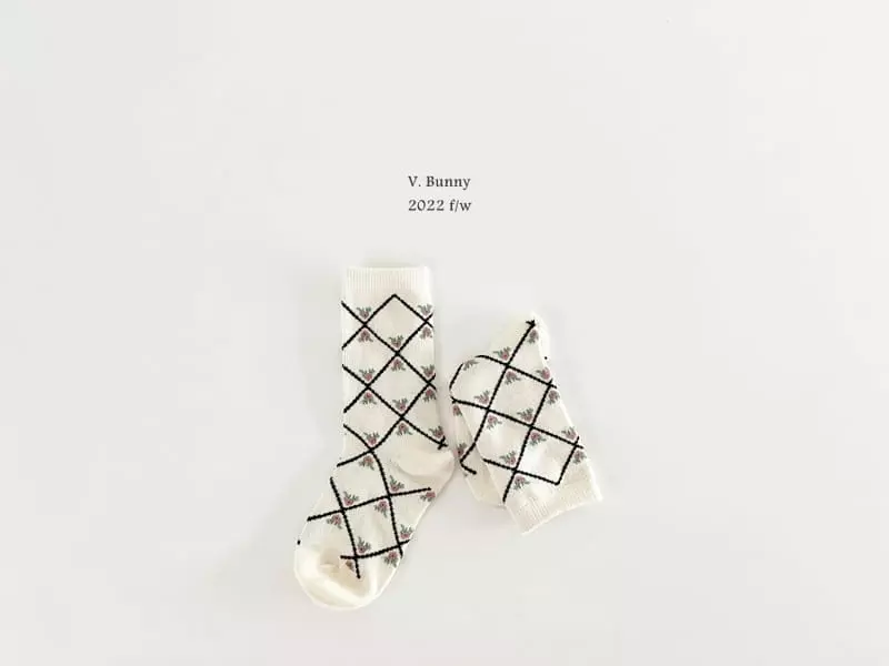 V Bunny - Korean Children Fashion - #Kfashion4kids - Square Rabit Socks Set - 4