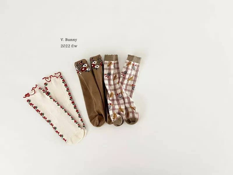V Bunny - Korean Children Fashion - #littlefashionista - Nung Col Socks Set