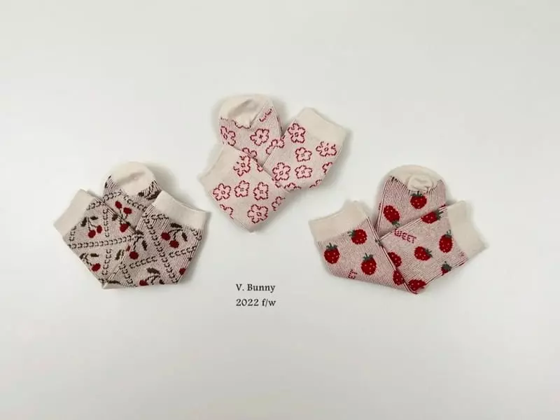 V Bunny - Korean Children Fashion - #littlefashionista - Fruit Socks Set - 2
