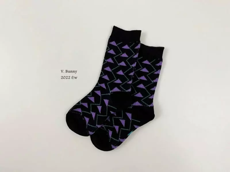 V Bunny - Korean Children Fashion - #littlefashionista - Triangle Socks Set - 5