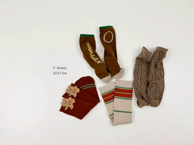 V Bunny - Korean Children Fashion - #littlefashionista - Number One Socks Set - 11
