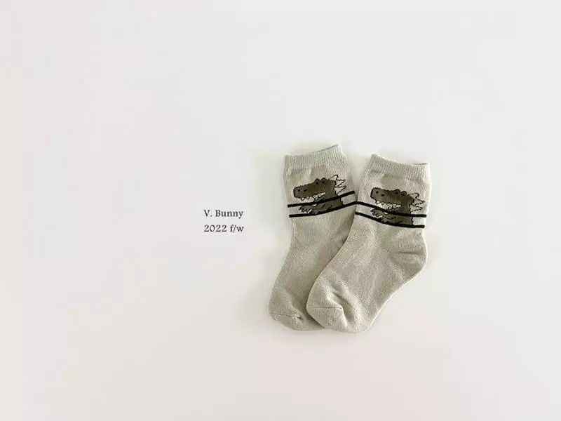 V Bunny - Korean Children Fashion - #littlefashionista - Dino Socks Set - 4