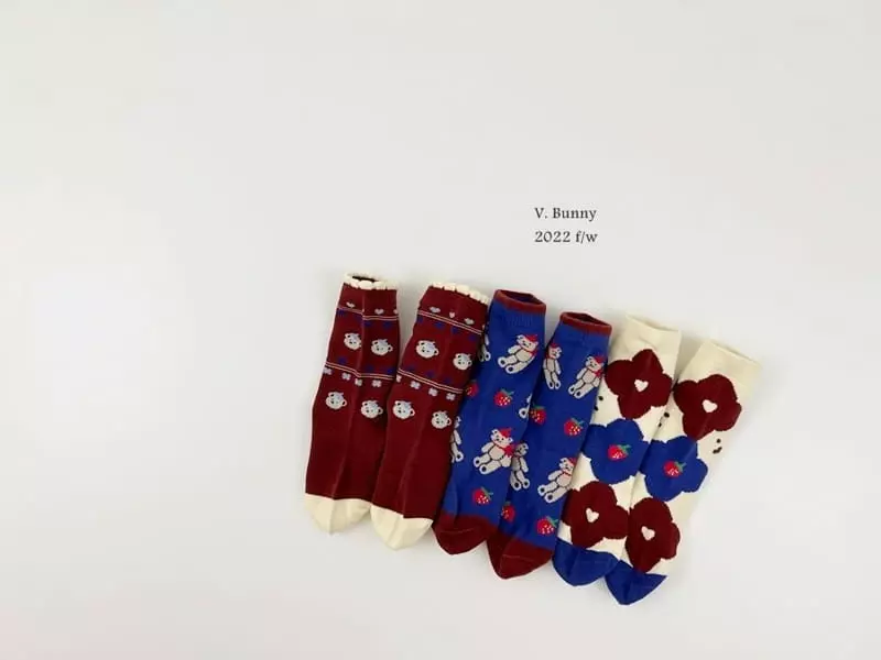 V Bunny - Korean Children Fashion - #magicofchildhood - Heart B Socks Set