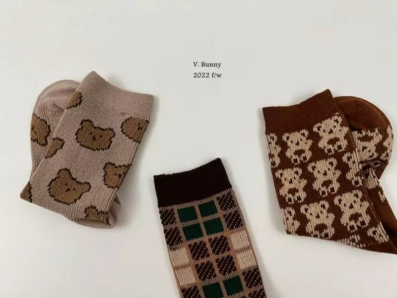 V Bunny - Korean Children Fashion - #magicofchildhood - Bears Socks Set - 2
