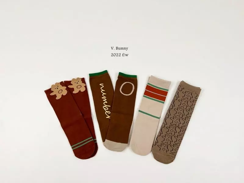 V Bunny - Korean Children Fashion - #magicofchildhood - Number One Socks Set - 12