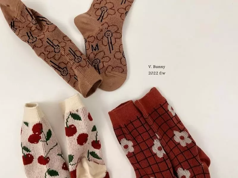 V Bunny - Korean Children Fashion - #minifashionista - Smile Socks Set - 9