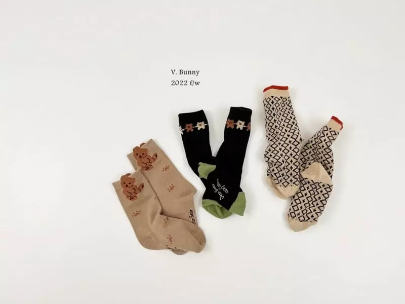 V Bunny - Korean Children Fashion - #prettylittlegirls - Haribo Socks Set - 2