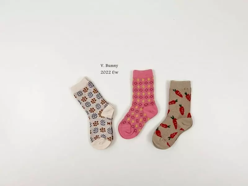 V Bunny - Korean Children Fashion - #prettylittlegirls - Carrot Socks Set