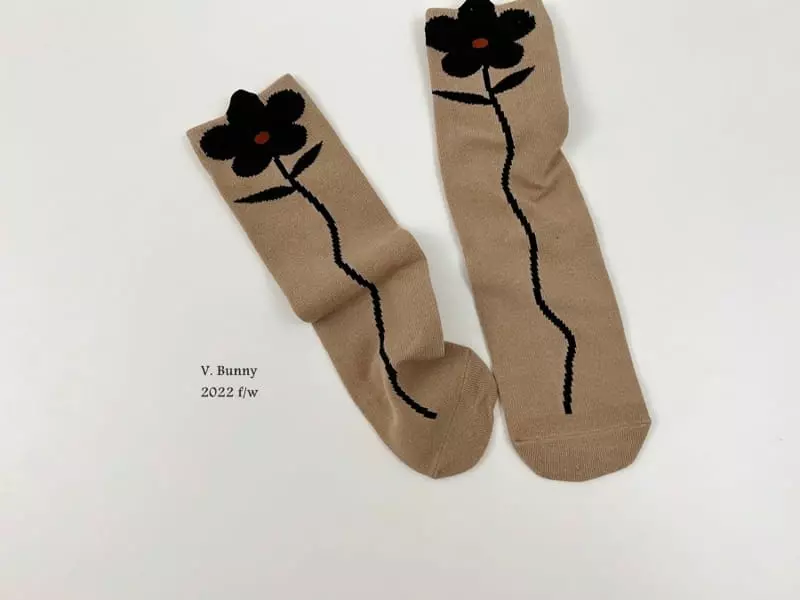 V Bunny - Korean Children Fashion - #prettylittlegirls - Bam Flower Socks Set - 3