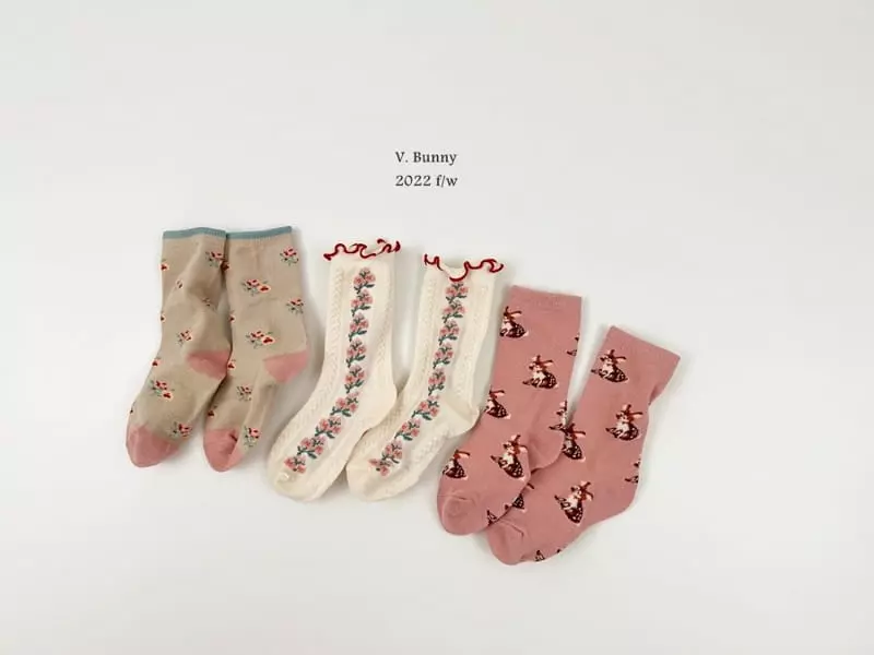 V Bunny - Korean Children Fashion - #stylishchildhood - Dear Socks Set - 10