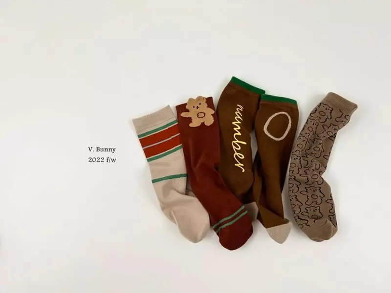 V Bunny - Korean Children Fashion - #stylishchildhood - Number One Socks Set
