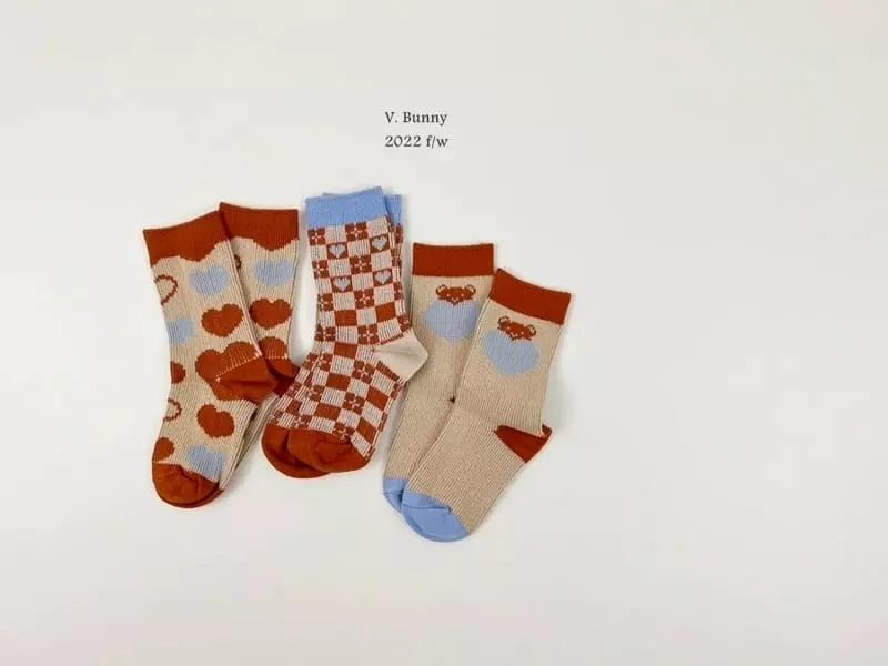 V Bunny - Korean Children Fashion - #todddlerfashion - Soha Socks Set - 10