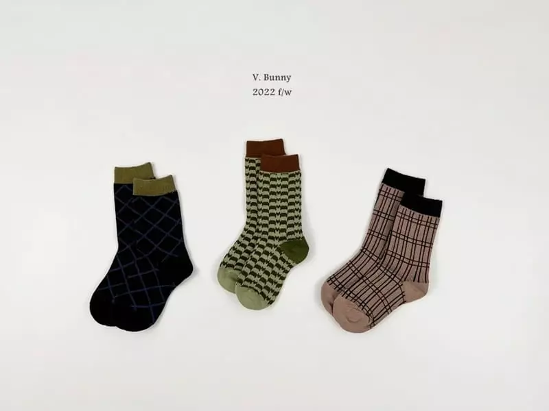 V Bunny - Korean Children Fashion - #todddlerfashion - Rich Mond Socks Set - 3