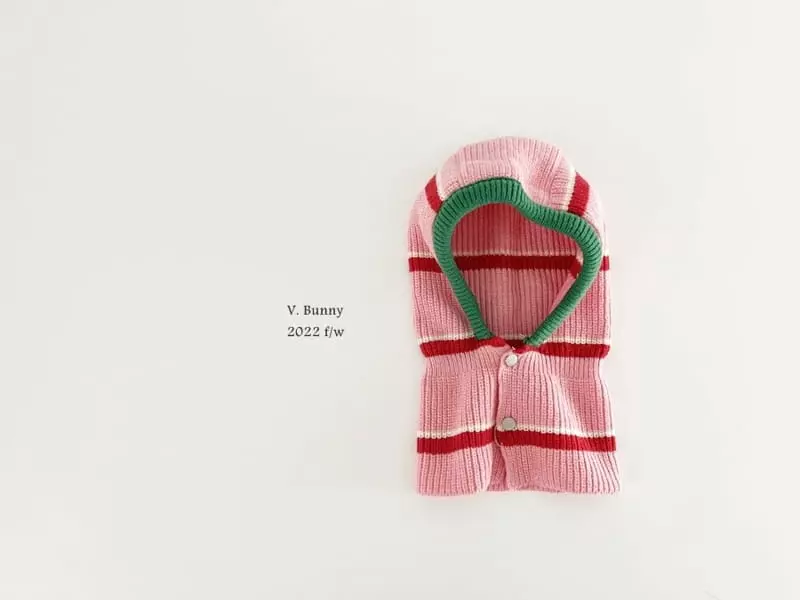 V Bunny - Korean Children Fashion - #toddlerclothing - Stripes Baraclava Mom