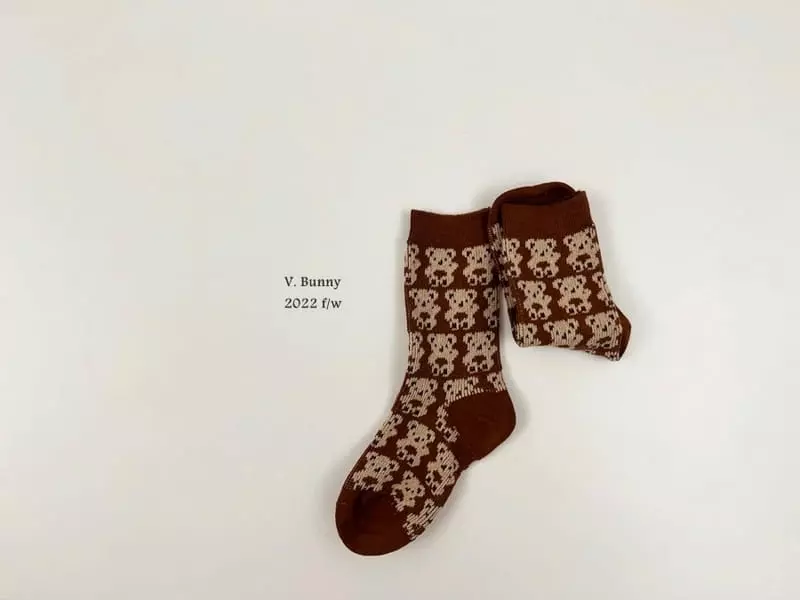 V Bunny - Korean Children Fashion - #toddlerclothing - Bears Socks Set - 6