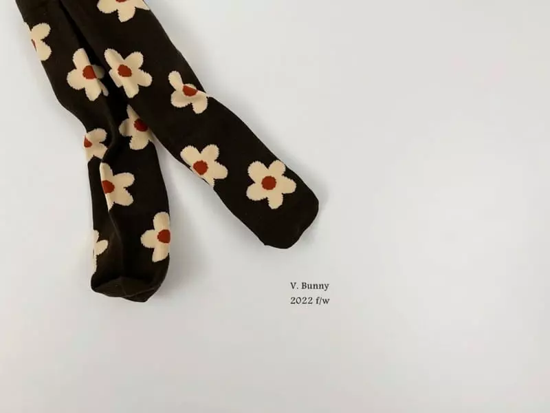 V Bunny - Korean Children Fashion - #toddlerclothing - Bam Flower Socks Set - 5