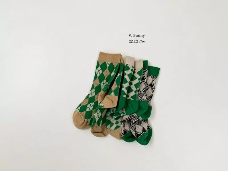 V Bunny - Korean Children Fashion - #toddlerclothing - Diamond Socks Set - 2