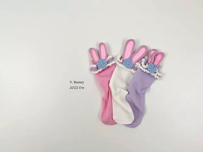 V Bunny - Korean Children Fashion - #toddlerclothing - Knit Rabbit Knee Socks
