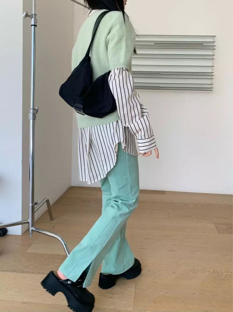 Vaara - Korean Women Fashion - #momslook - Rib Span Pants - 2