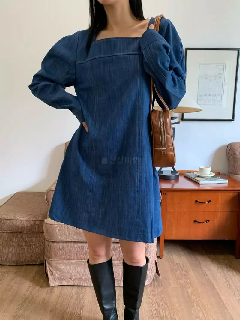 Vaara - Korean Women Fashion - #thatsdarling - Denim One-piece - 3