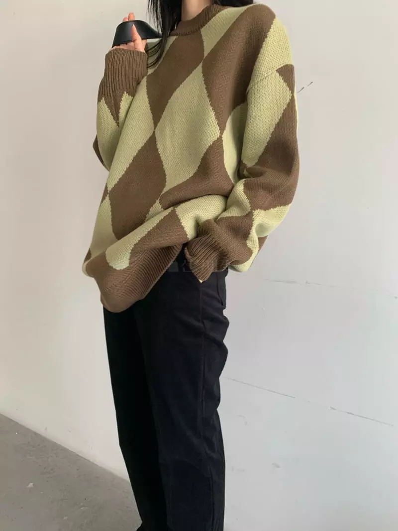 Vaara - Korean Women Fashion - #thelittlethings - Argyle Knit Tee - 11