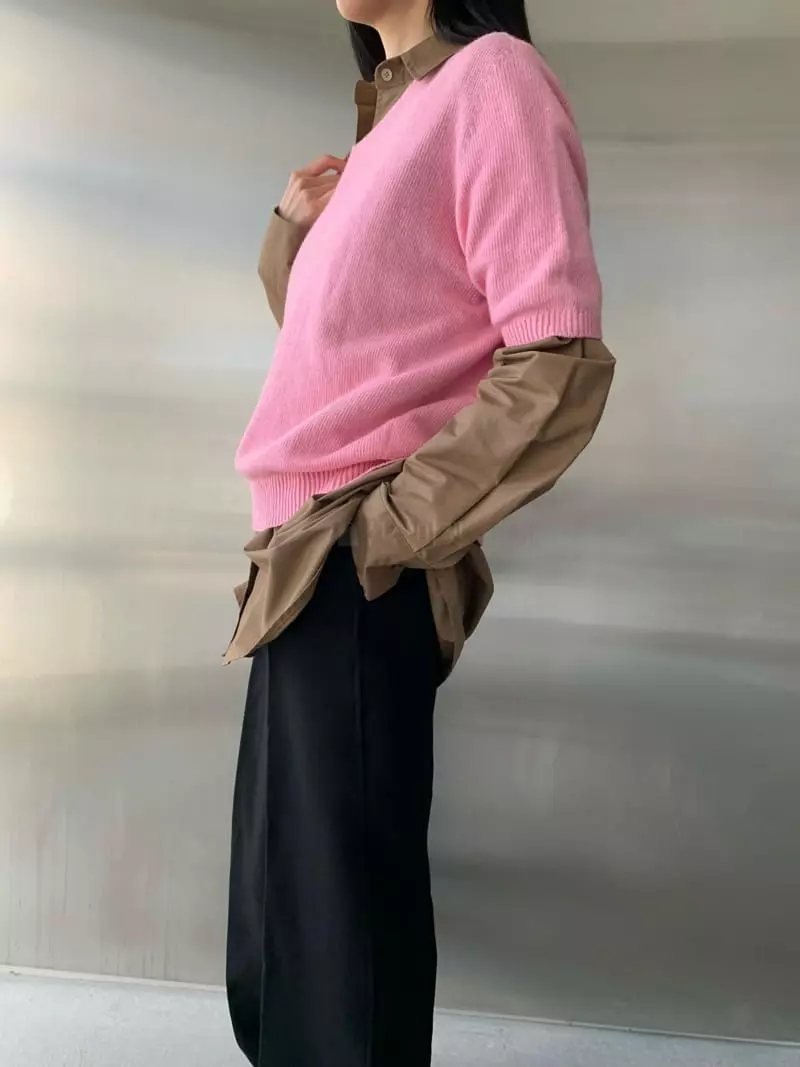 Vaara - Korean Women Fashion - #womensfashion - V Knit Tee - 11