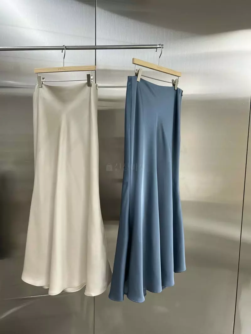 Verni - Korean Women Fashion - #momslook - Shatin Made Skirt - 8