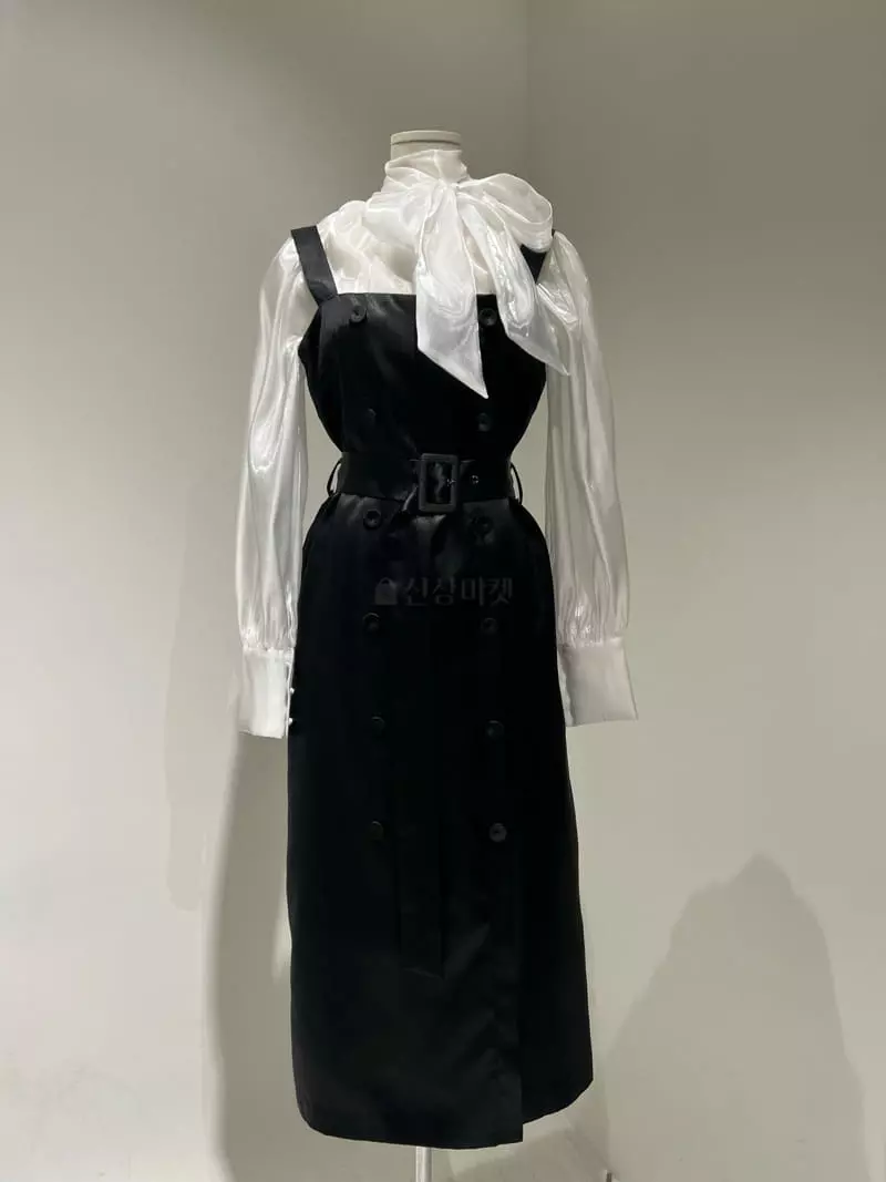 Verni - Korean Women Fashion - #momslook - Belt Double One-piece - 2