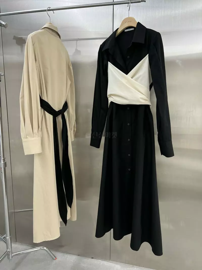 Verni - Korean Women Fashion - #momslook - Color Long One-piece - 2