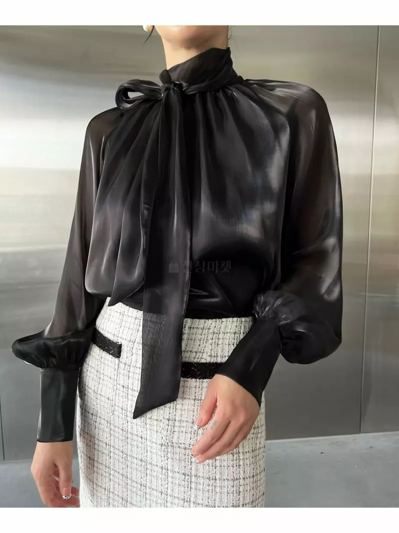Verni - Korean Women Fashion - #momslook - Ribbon Tie Blouse