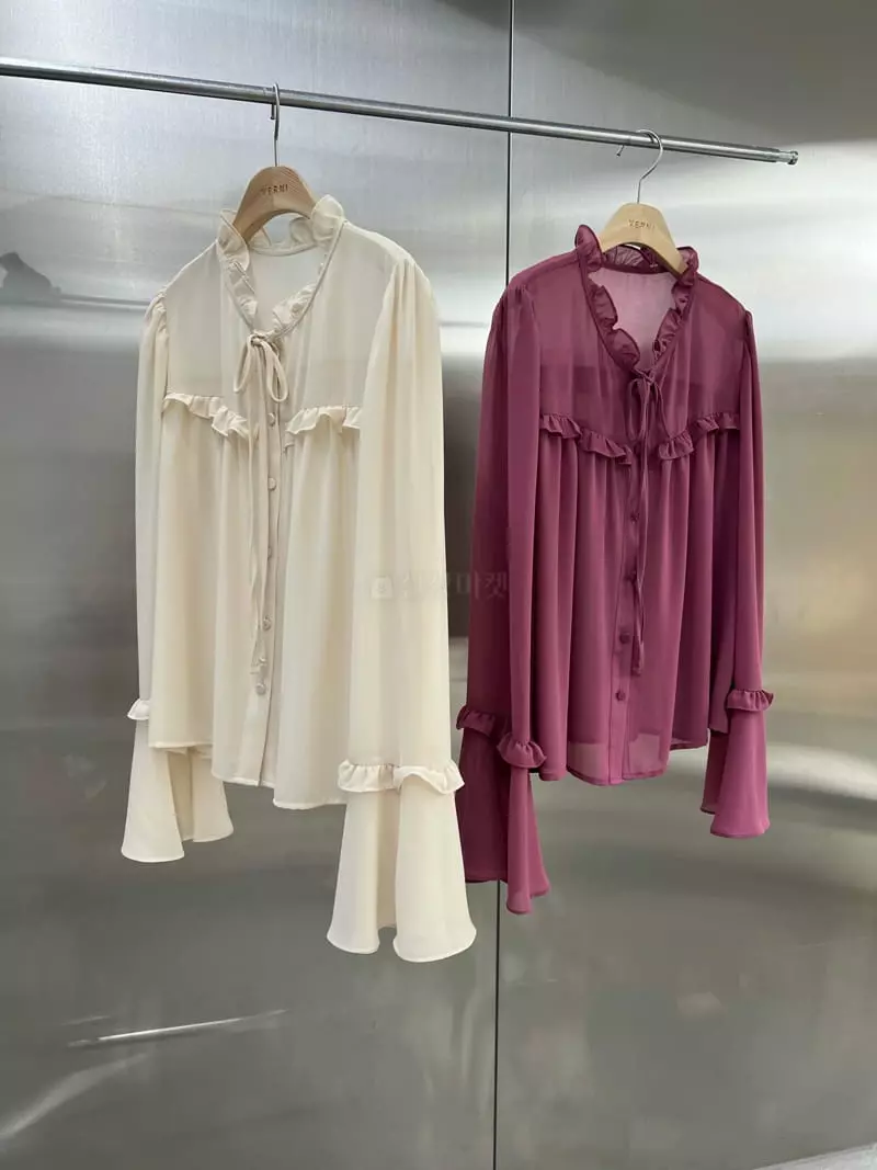 Verni - Korean Women Fashion - #momslook - Gugu Frill Blouse