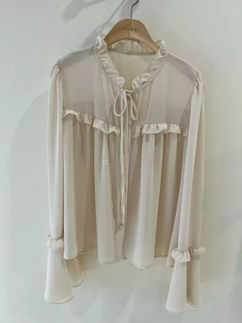 Verni - Korean Women Fashion - #momslook - Gugu Frill Blouse - 9