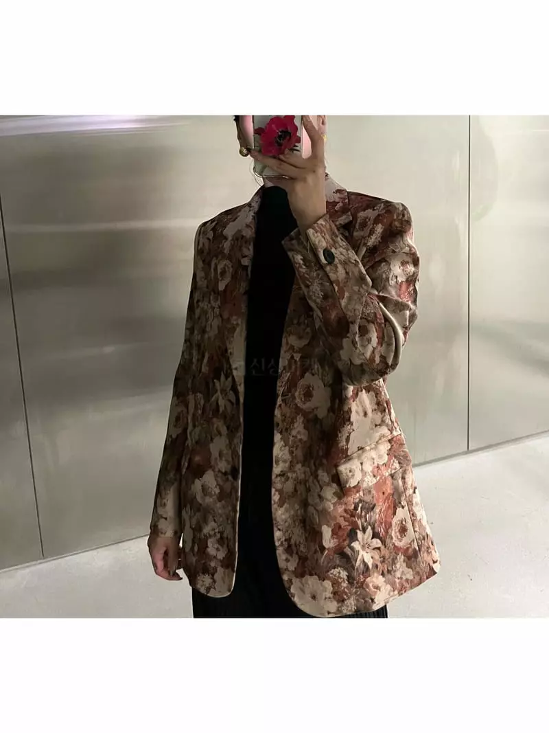 Verni - Korean Women Fashion - #pursuepretty - Flower Jacket - 5