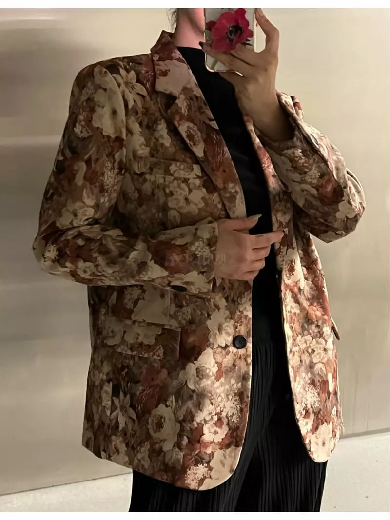 Verni - Korean Women Fashion - #vintageinspired - Flower Jacket - 4
