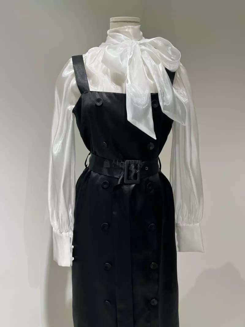 Verni - Korean Women Fashion - #womensfashion - Belt Double One-piece