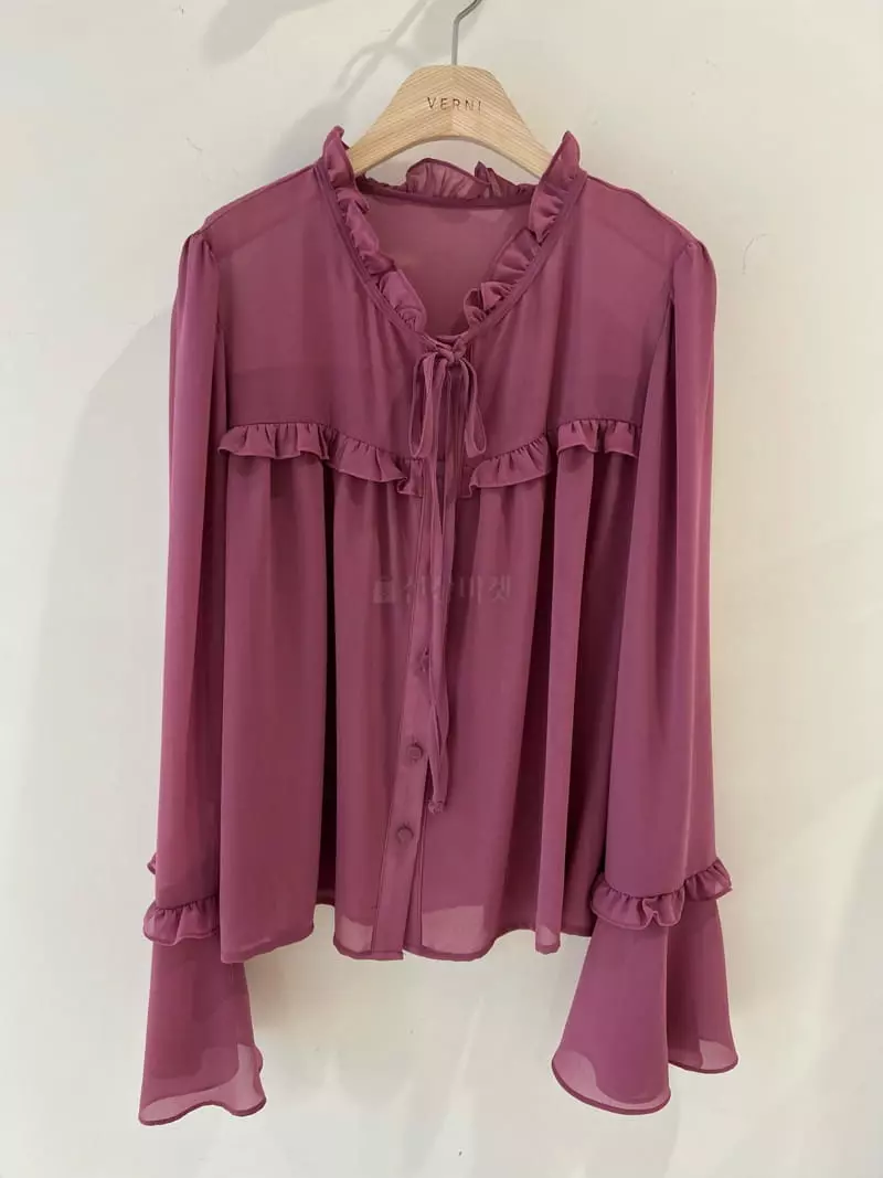 Verni - Korean Women Fashion - #womensfashion - Gugu Frill Blouse - 10