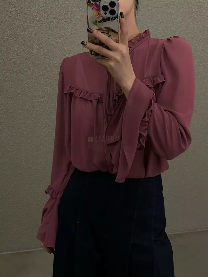 Verni - Korean Women Fashion - #momslook - Gugu Frill Blouse - 4