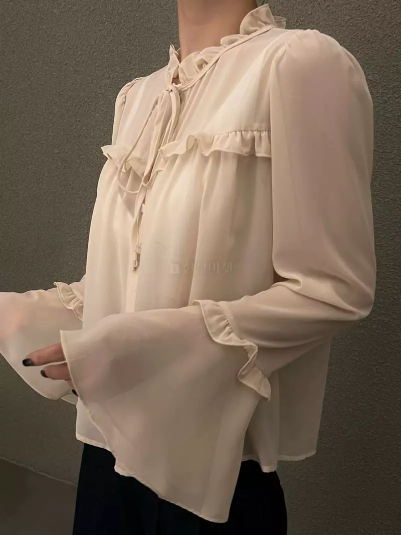 Verni - Korean Women Fashion - #womensfashion - Gugu Frill Blouse - 6