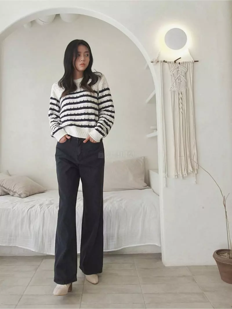 Vert Neuf - Korean Women Fashion - #momslook - Wide Black Jeans - 3
