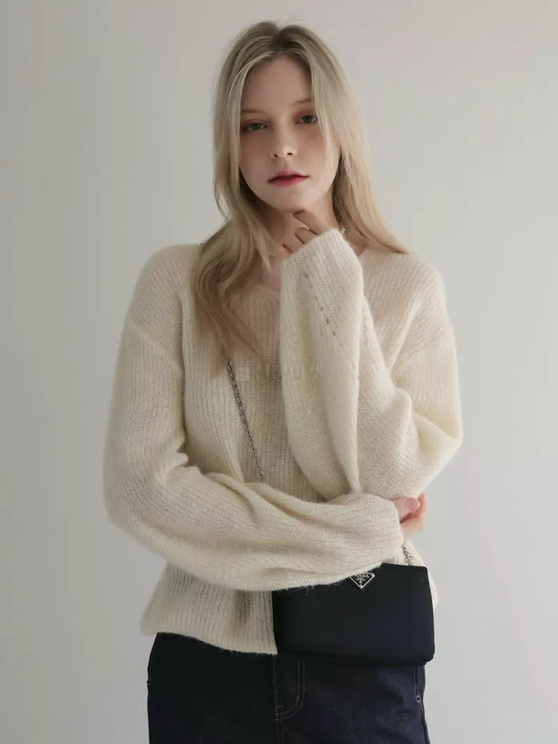 Vert Neuf - Korean Women Fashion - #momslook - Scsi Hazi Knit Tee - 7