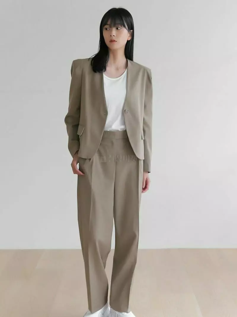Vert Neuf - Korean Women Fashion - #momslook - Bear No Collar Jacket - 12