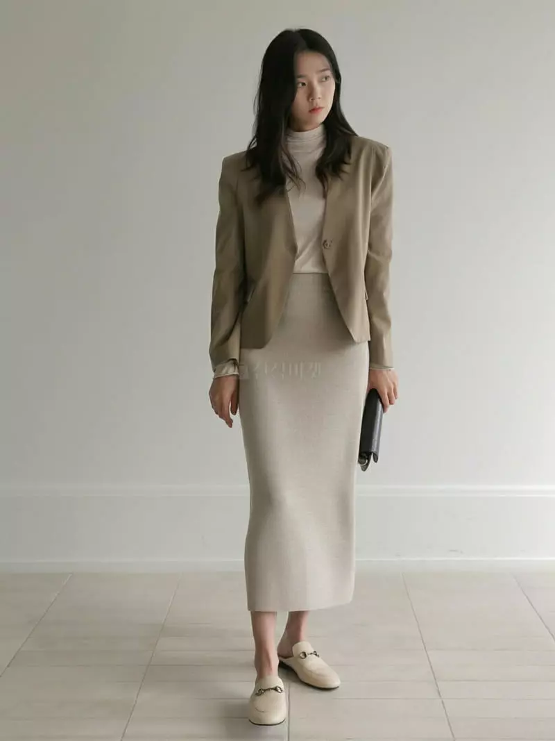 Vert Neuf - Korean Women Fashion - #momslook - Bear No Collar Jacket - 2