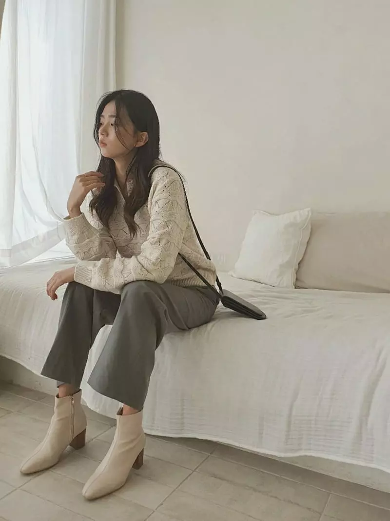 Vert Neuf - Korean Women Fashion - #momslook - Margaret Collar Knit Tee - 8