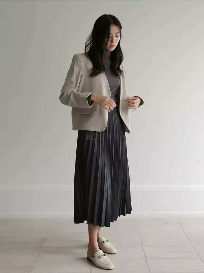 Vert Neuf - Korean Women Fashion - #momslook - Lolo Pleats Skirt - 5