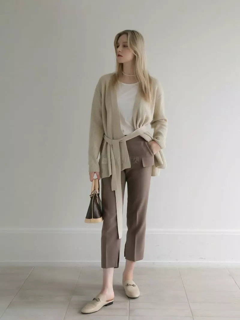 Vert Neuf - Korean Women Fashion - #womensfashion - Wrap Rib Cardigan - 4